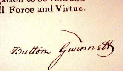 Button Gwinnett Autograph - Virtualology.com