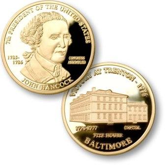 President John Hancock Proposed $1.00 Presidential Coin with US Capitol Henry Fite House