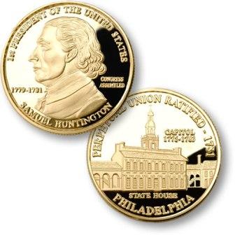 President Samuel Huntington Proposed Presidential $1.00 Coin with  Independence Hall Medallion