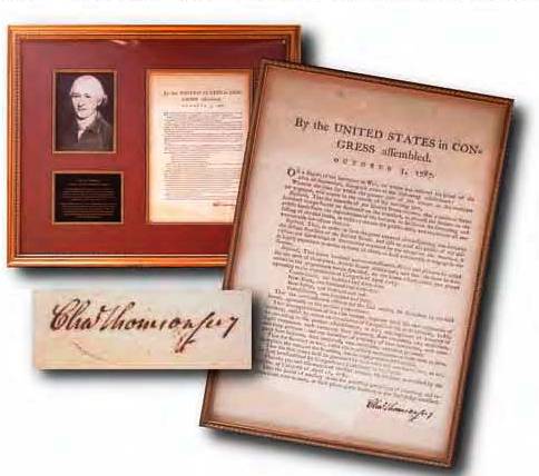 Charles Thomson Signed Broadside, November 3, 1787  Original Manuscript 