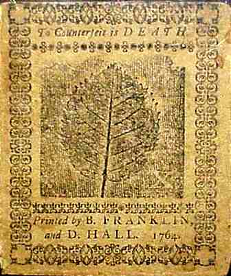 Benjamin Franklin - Pennsylvania Currency Note - Stan Klos Collection